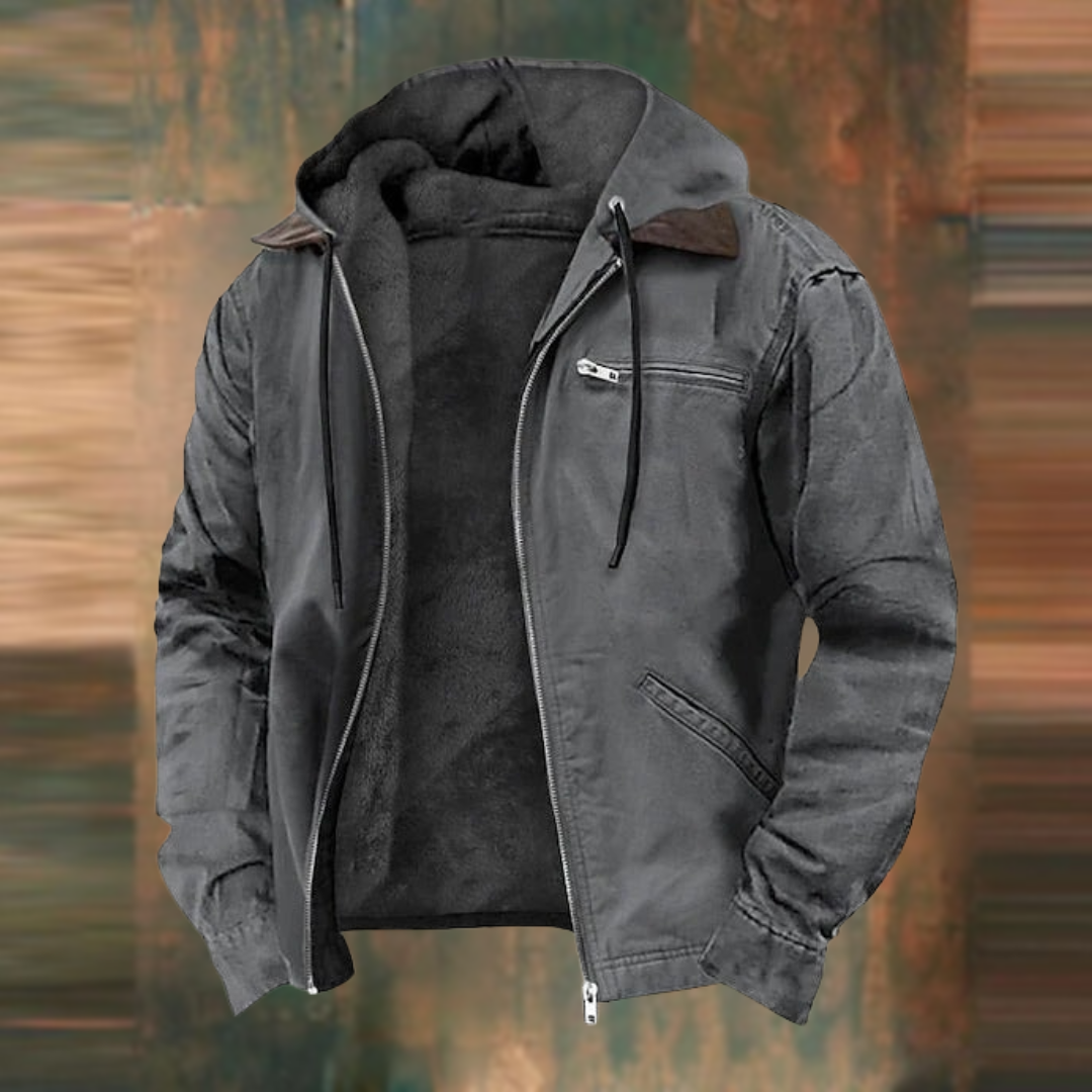 Fleece-Lined Hooded Jacket | Warm & Durable | Casual Outdoor Wear