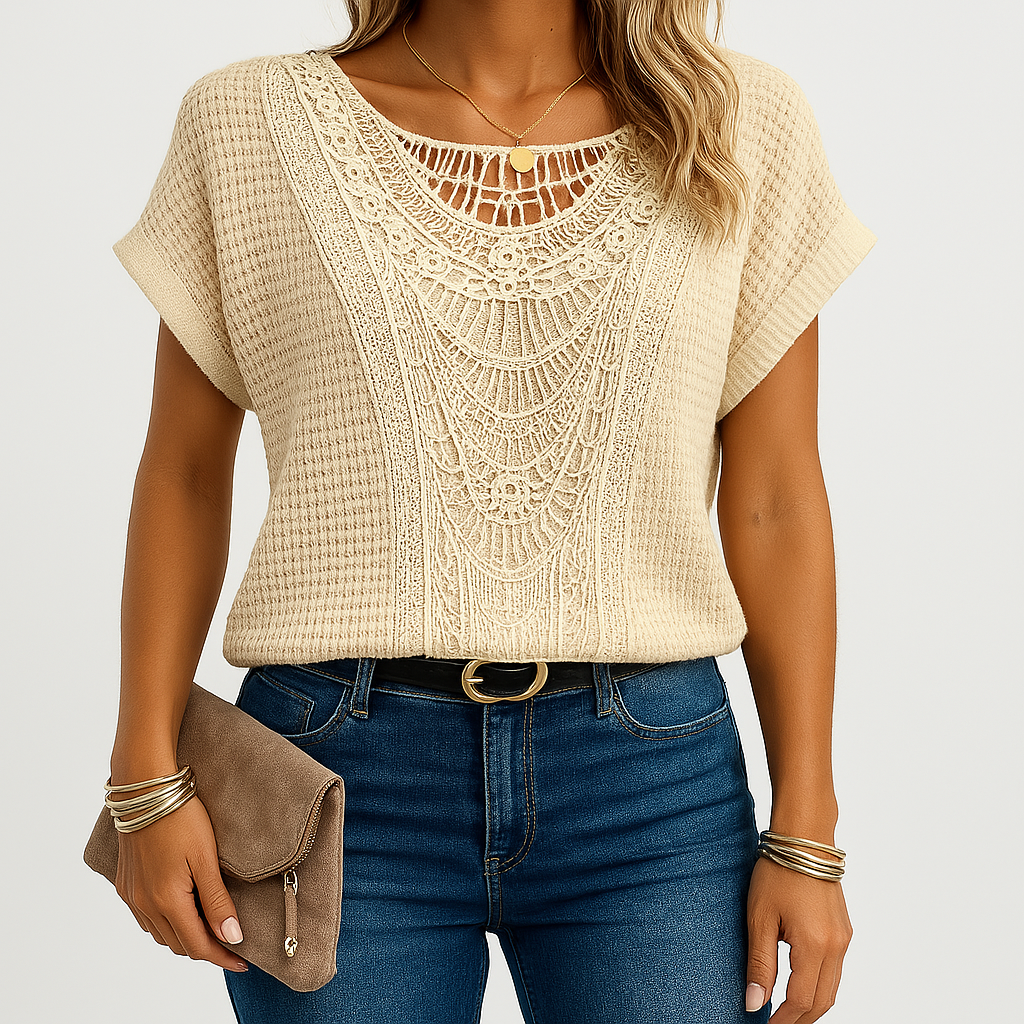 Crochet Lace Blouse | Cotton Blend | Boho Chic and Lightweight