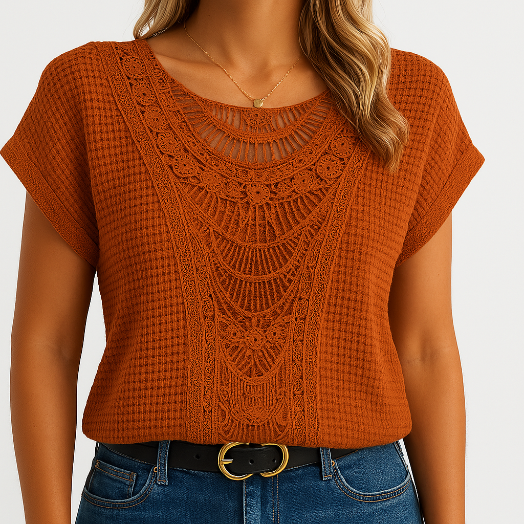 Crochet Lace Blouse | Cotton Blend | Boho Chic and Lightweight