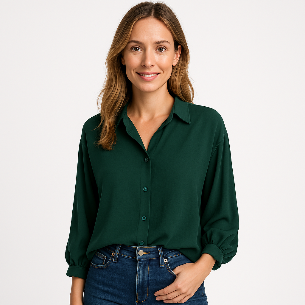 White Button-Down Blouse | Classic Fit | Lightweight and Versatile