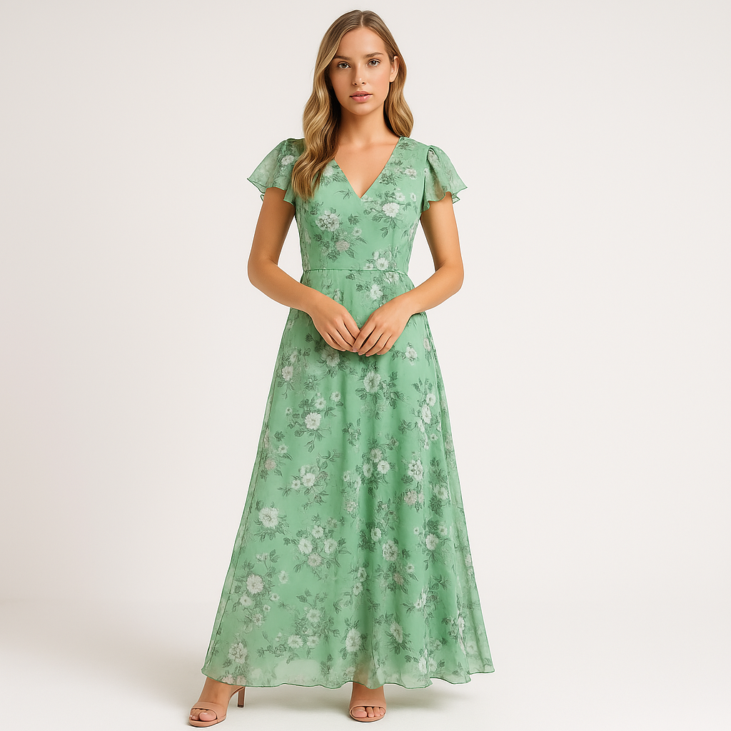 Floral Maxi Dress | Peach | Lightweight and Elegant