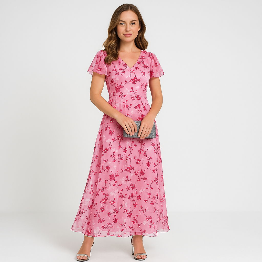Floral Maxi Dress | Peach | Lightweight and Elegant