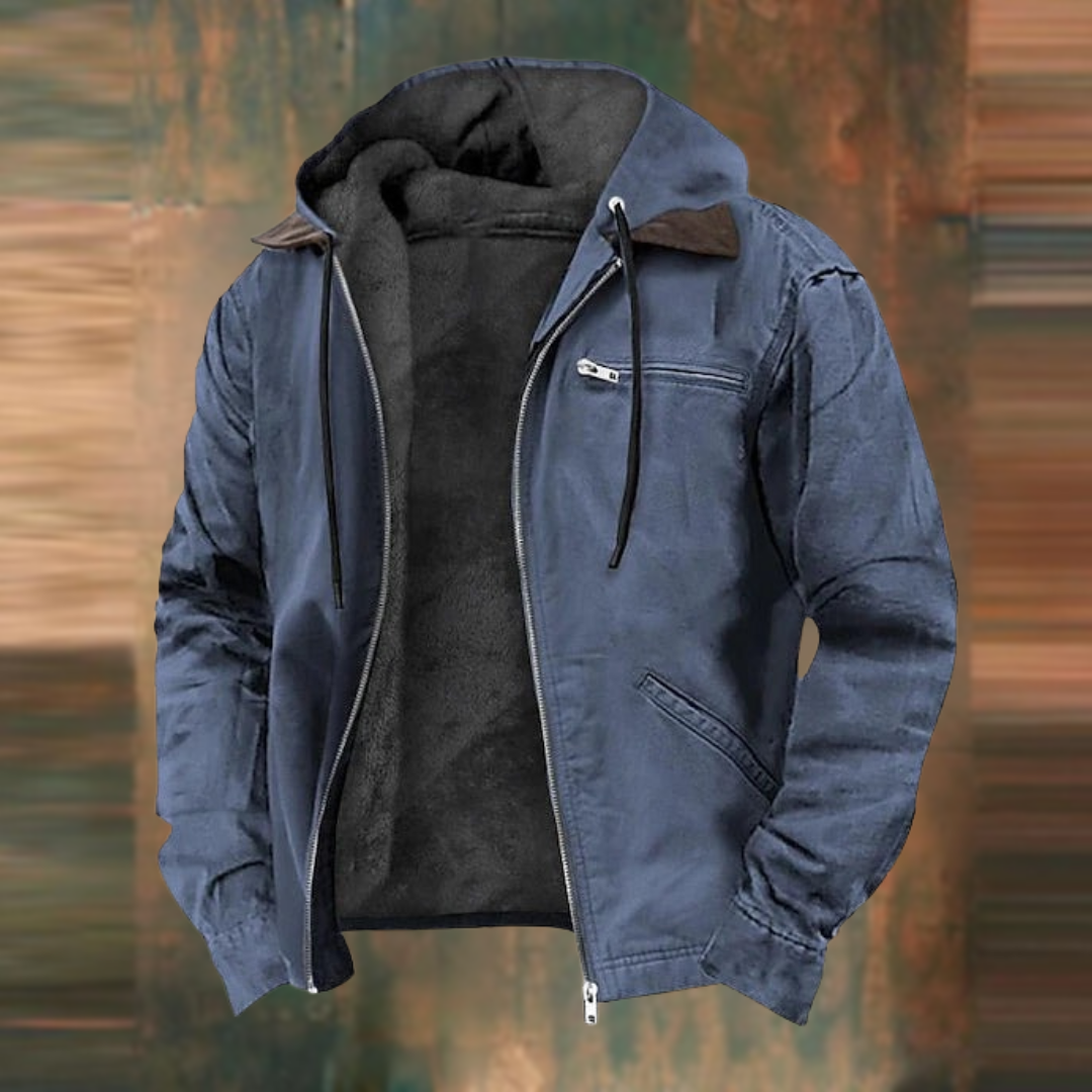 Fleece-Lined Hooded Jacket | Warm & Durable | Casual Outdoor Wear