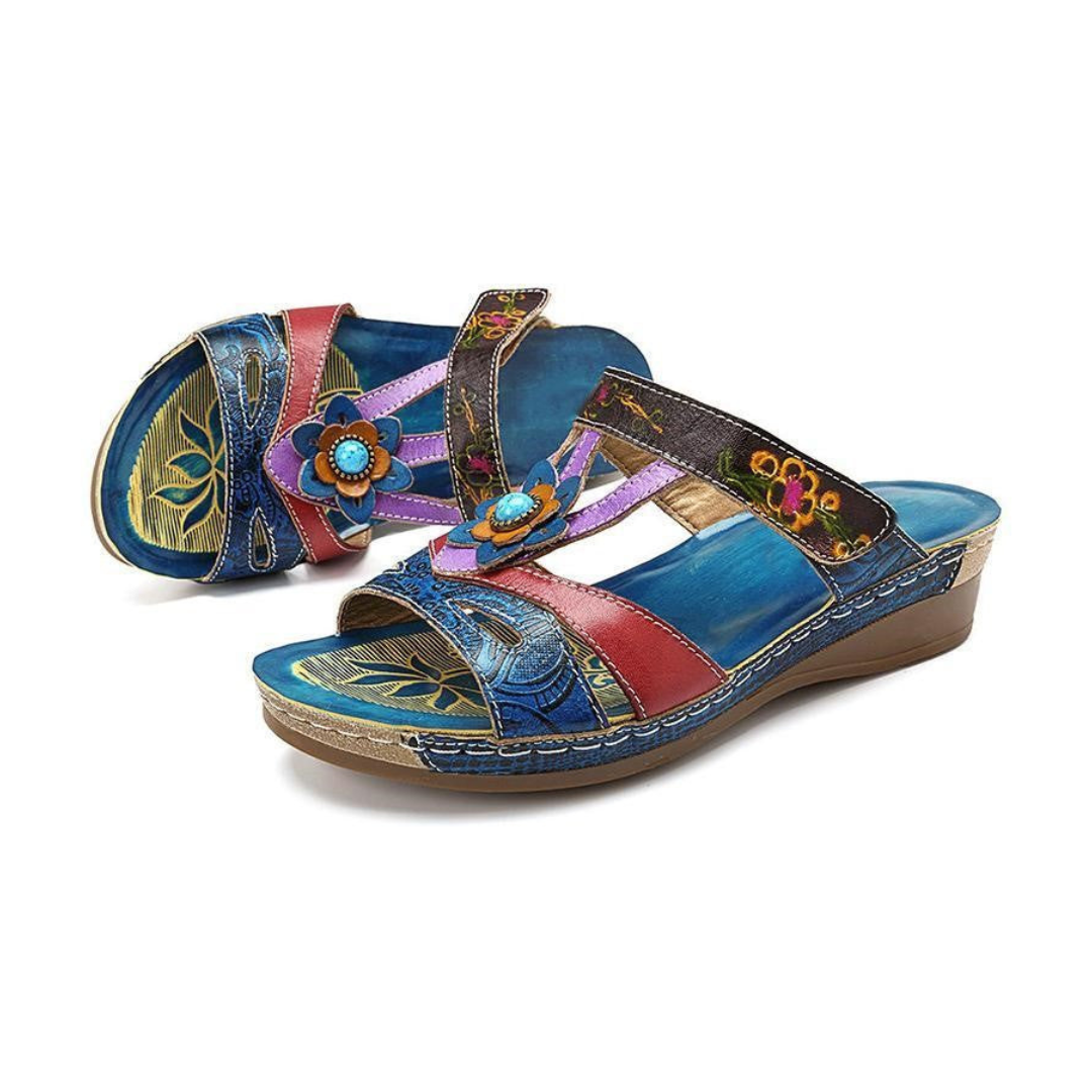 Boho Slip-On Sandals | Multicolor | Comfortable & Stylish