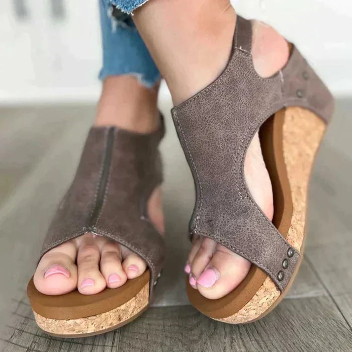 Cut-Out Wedge Sandals | Slingback | Comfortable & Stylish