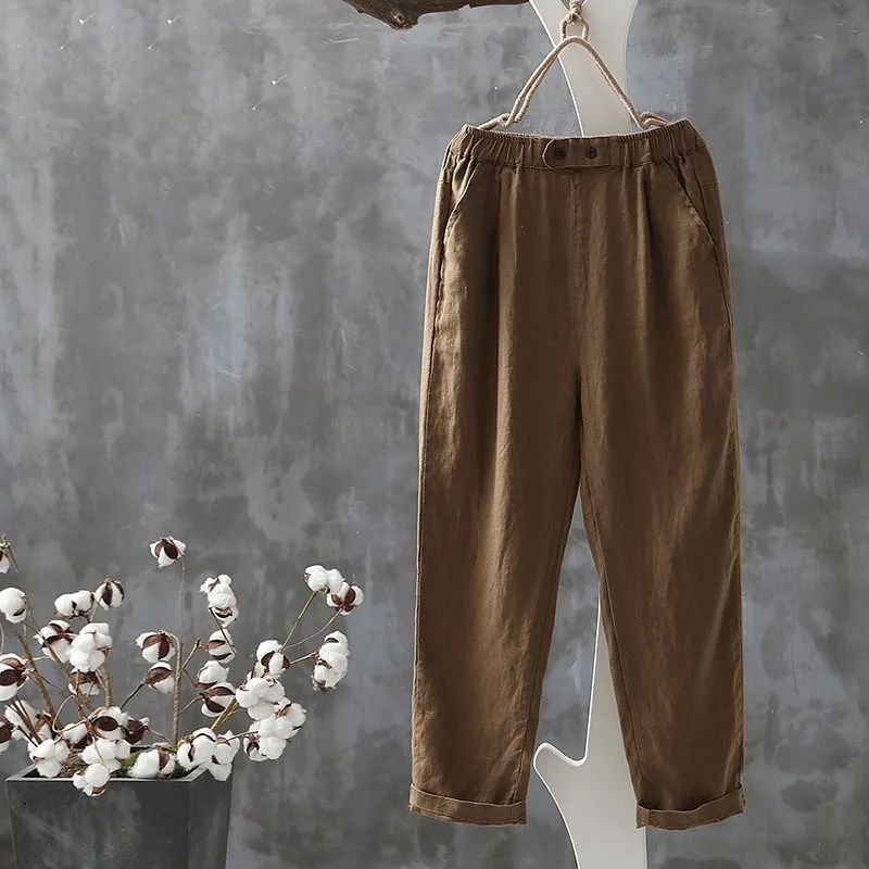 Linen Trousers | High-Waisted | Relaxed Fit