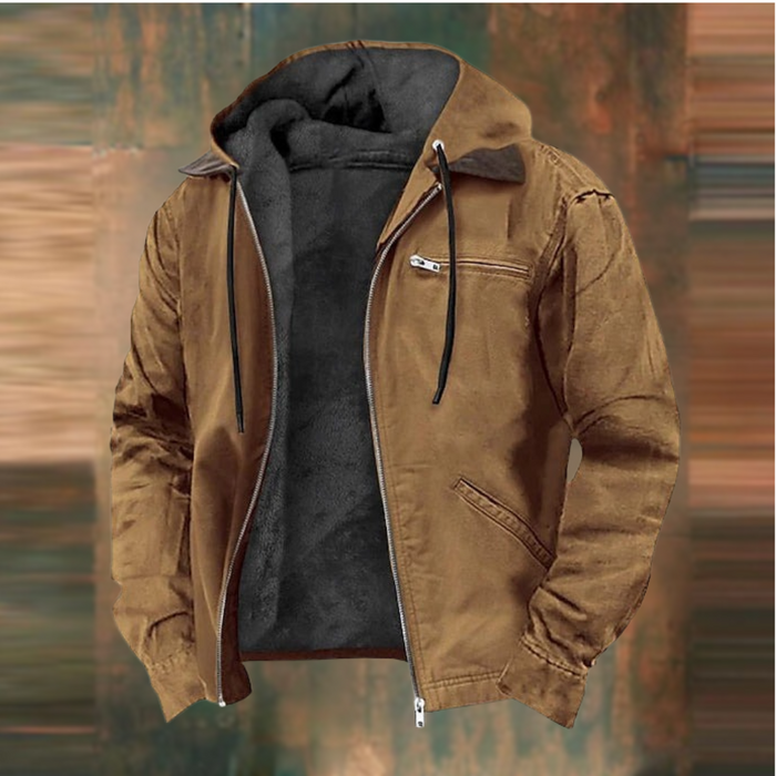 Fleece-Lined Hooded Jacket | Warm & Durable | Casual Outdoor Wear