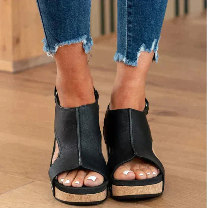 Cut-Out Wedge Sandals | Slingback | Comfortable & Stylish