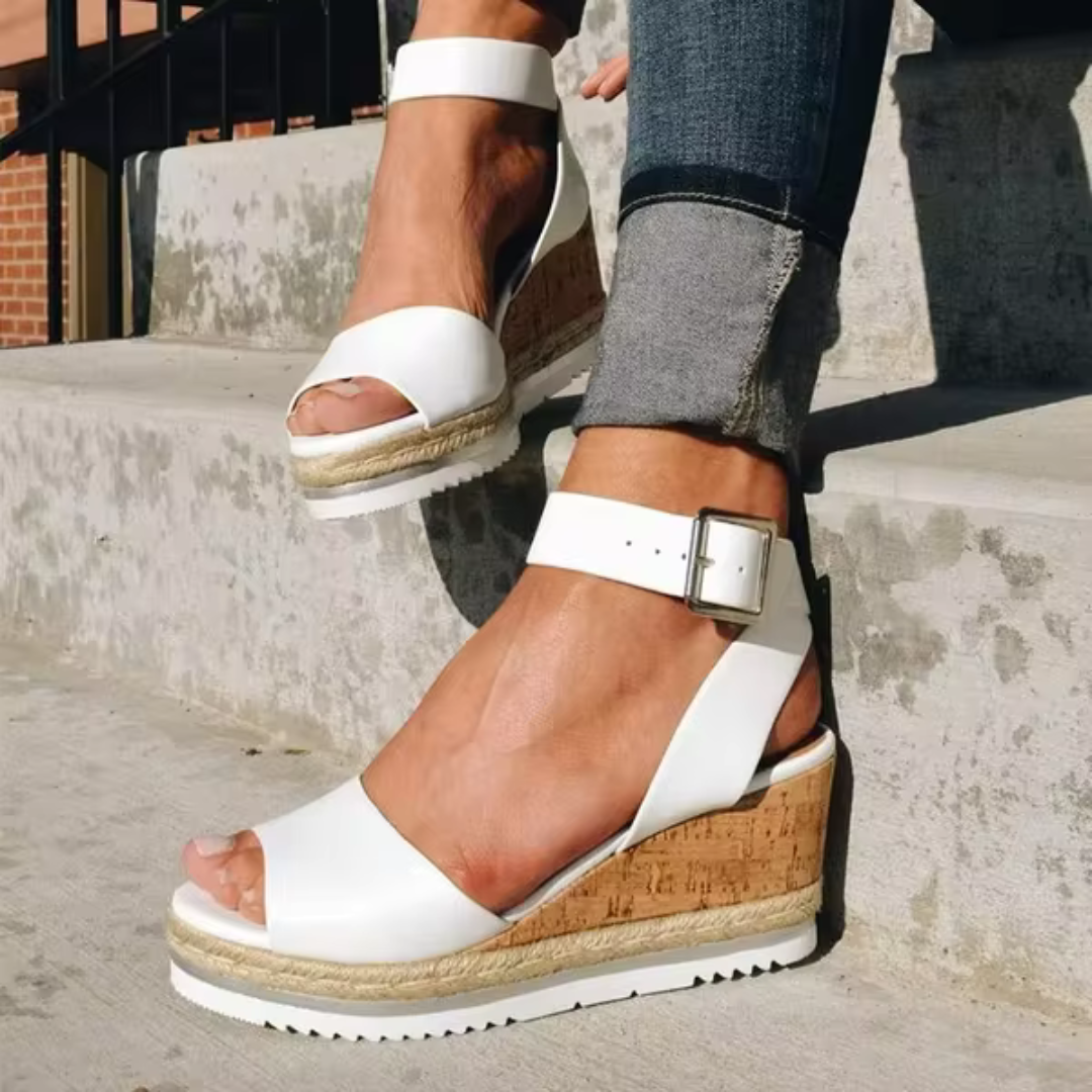 Platform Wedge Sandals | Adjustable Strap | Elegant & Comfortable