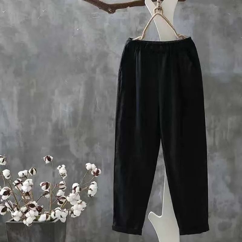 Linen Trousers | High-Waisted | Relaxed Fit