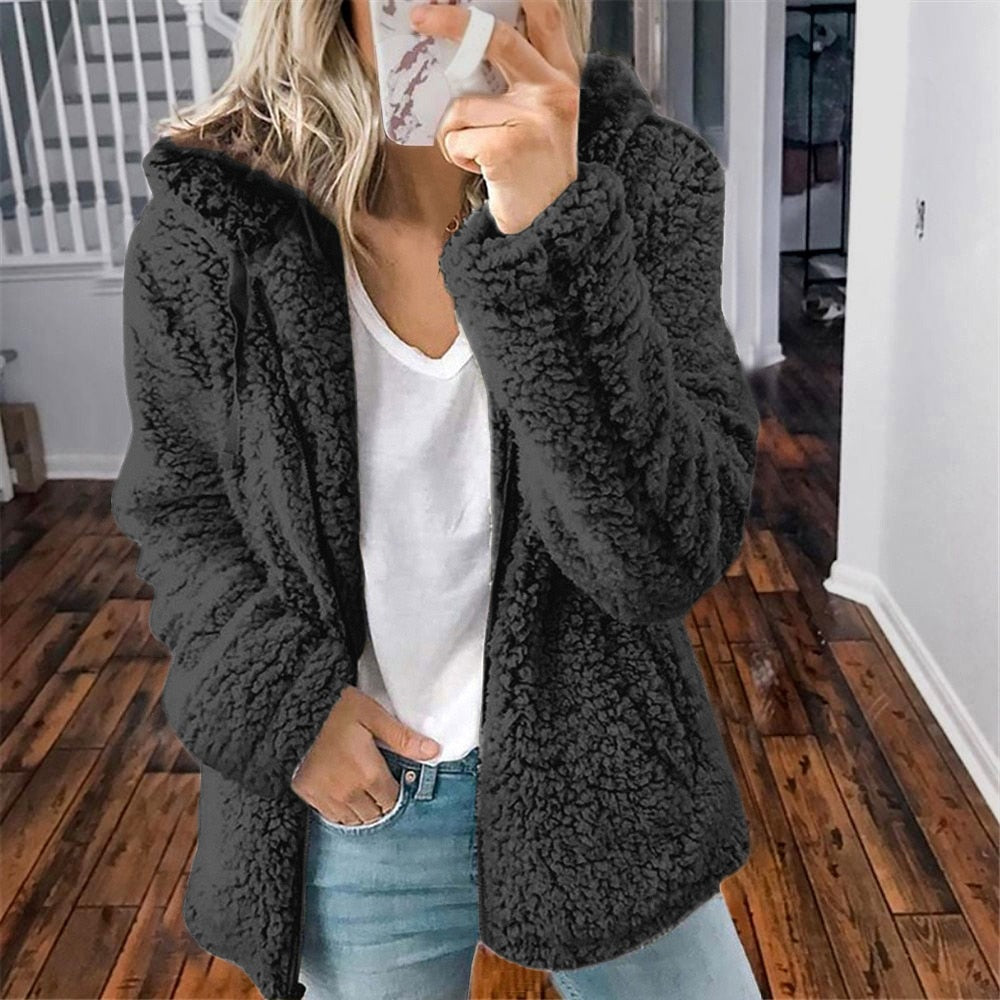 Plush Faux-Fur Jacket | Hooded & Cozy | Soft Winter Essential