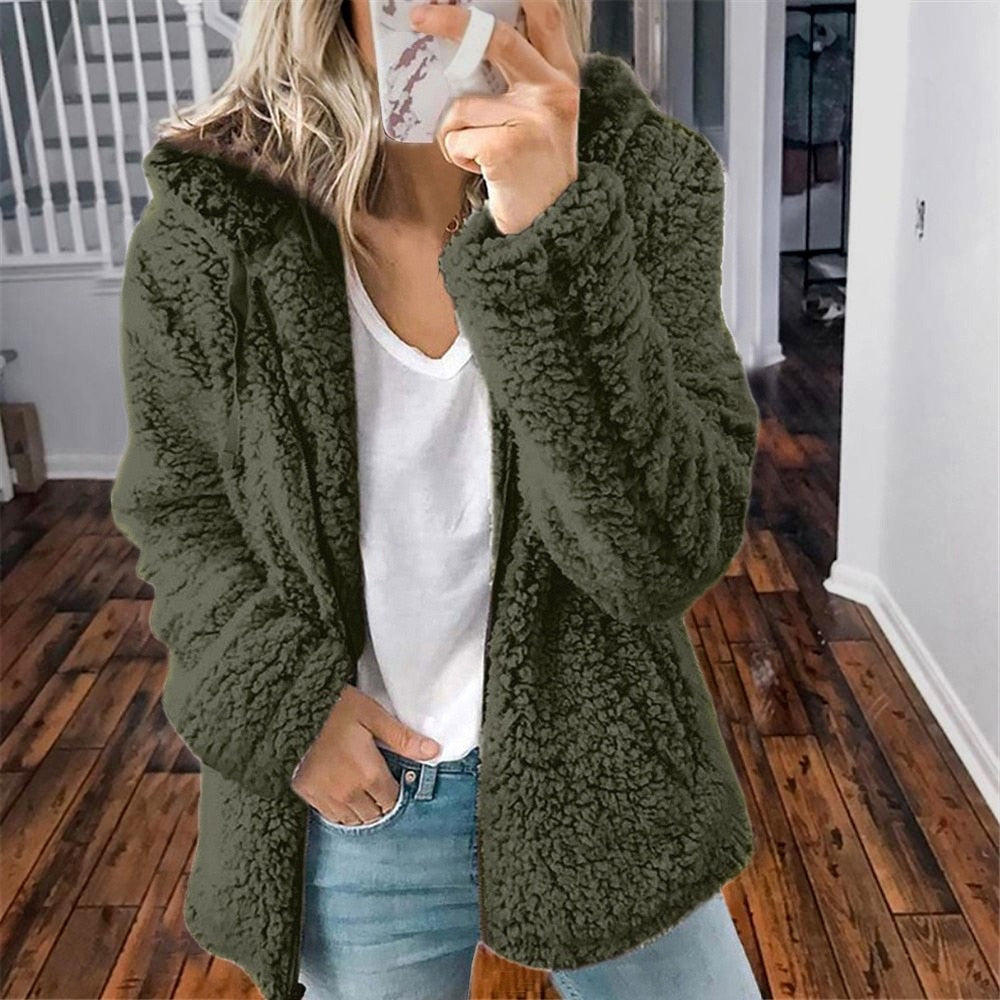 Plush Faux-Fur Jacket | Hooded & Cozy | Soft Winter Essential