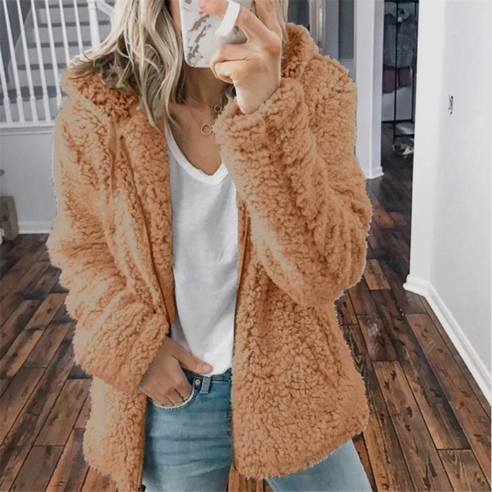 Plush Faux-Fur Jacket | Hooded & Cozy | Soft Winter Essential