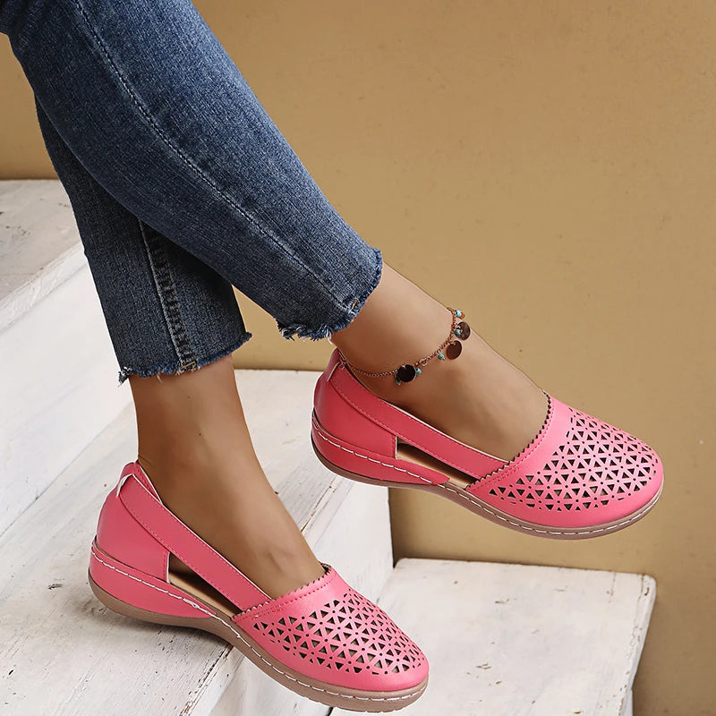 Cut-Out Loafers | Pink | Lightweight and Breathable
