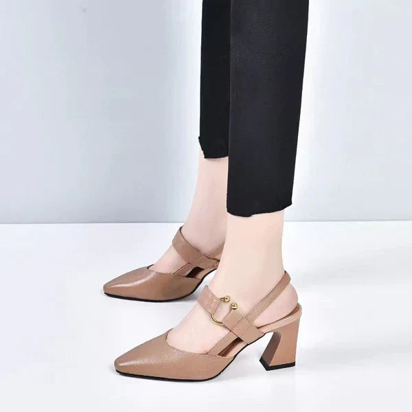 Pointed-Toe Block Heels | Elegant & Modern | Adjustable Strap