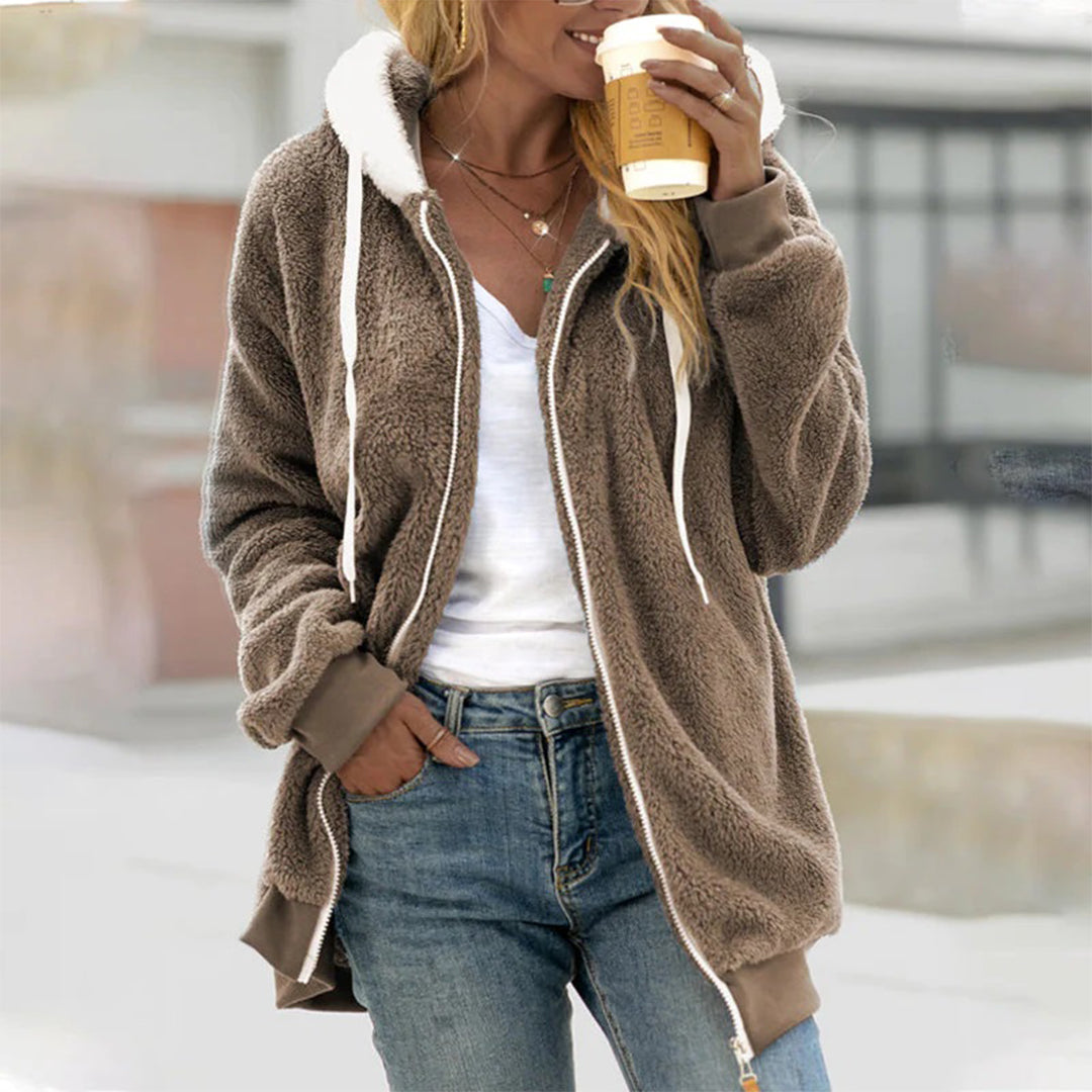 Fleece Zip-Up Hoodie | Sherpa Lined | Warm & Cozy