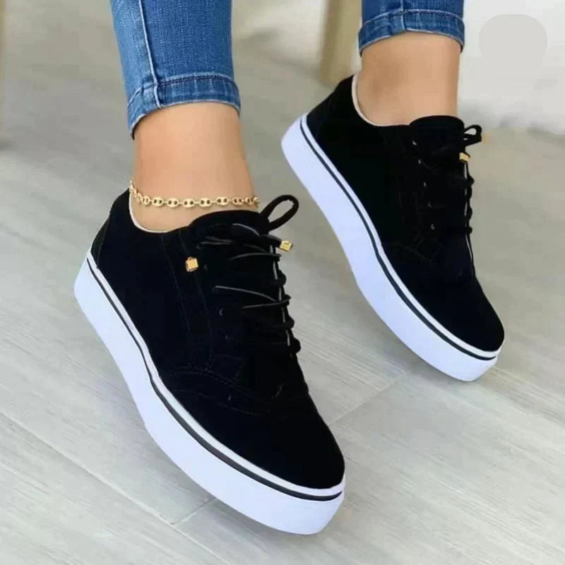 Brown Brogue-Style Platform Sneakers | Faux Suede | Classic and Trendy