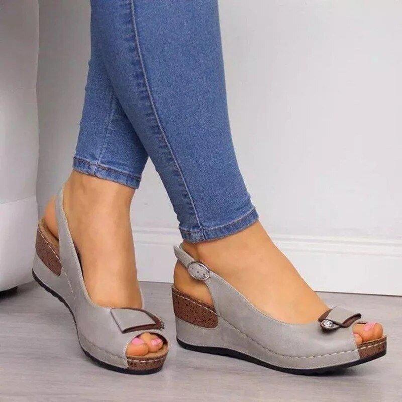Slingback Wedge Sandals | Peep-Toe | Comfortable & Elegant