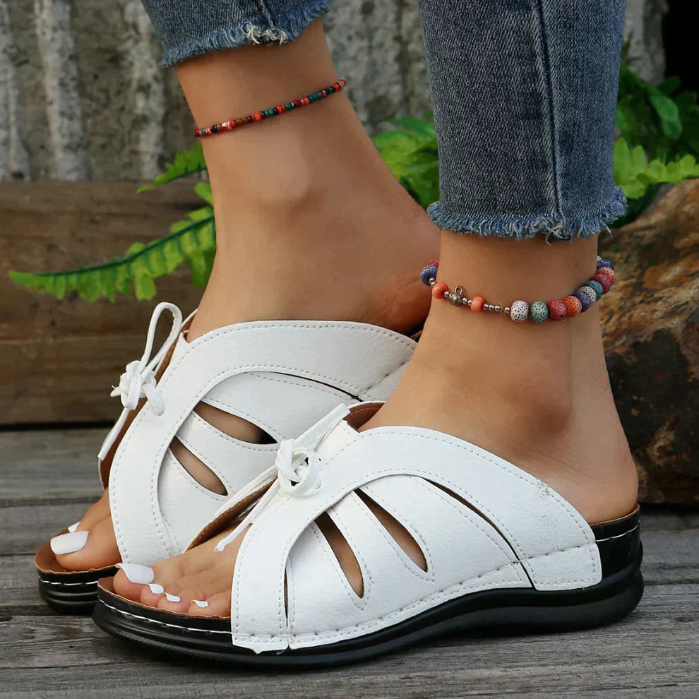 Open Toe Lace-Up Sandals | Black | Comfortable and Stylish